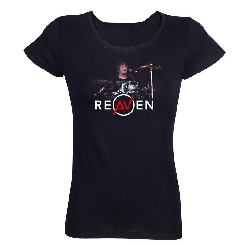 T-shirt Femme NOIR Drummer 2 Photo Couleur