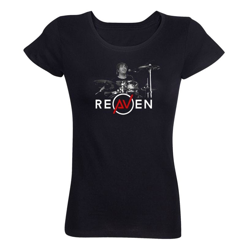 T-shirt Femme NOIR Drummer 2 Photo Noir et Blanc