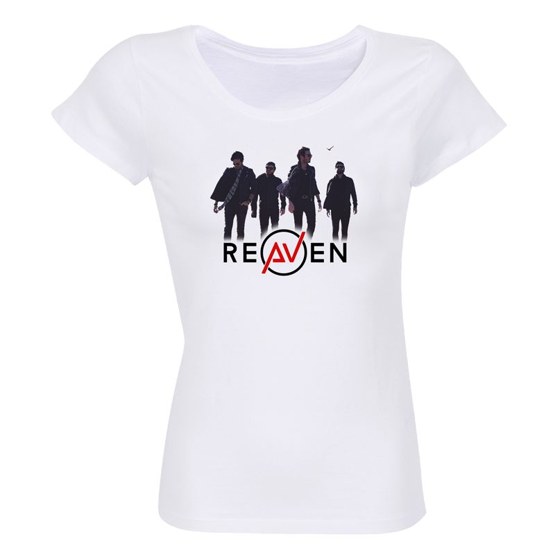 T-shirt Femme BLANC Photo Groupe Logo Reaven