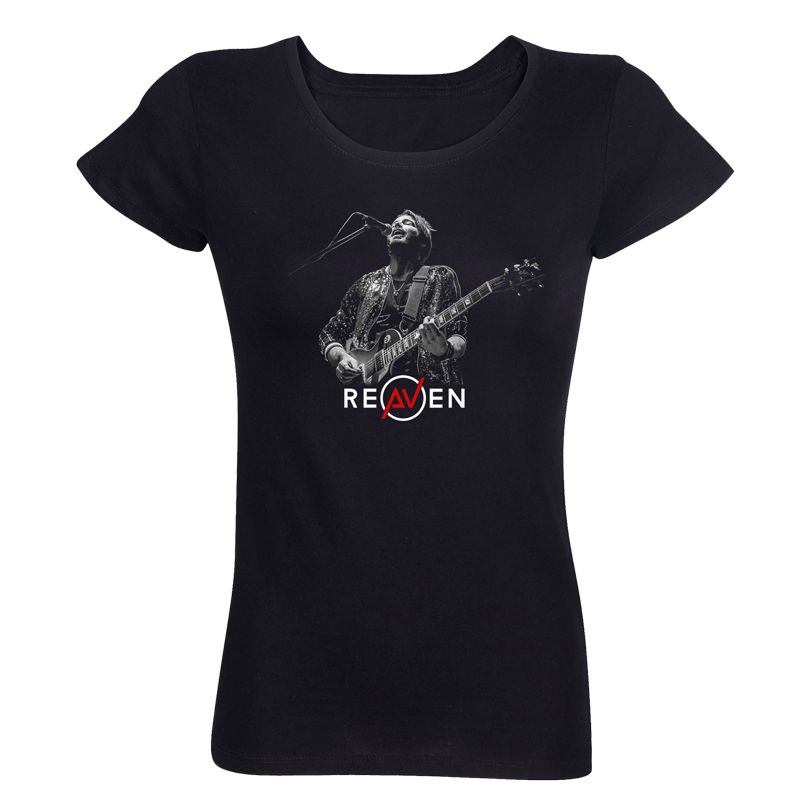 T-shirt Femme NOIR Singer 2 Photo Noir et Blanc