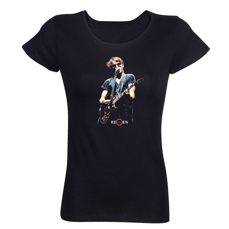 T-shirt Femme NOIR Singer 1 Photo Couleur