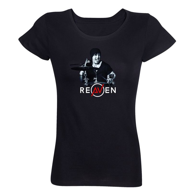 T-shirt Femme NOIR Drummer 1 Photo Noir et Blanc